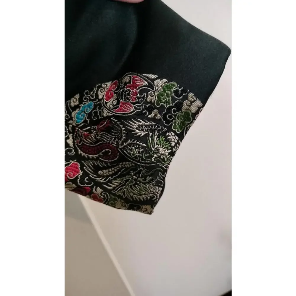 Vintage R&K Evening 100% Silk Jacket Geometric Asian Women's Size 10‎